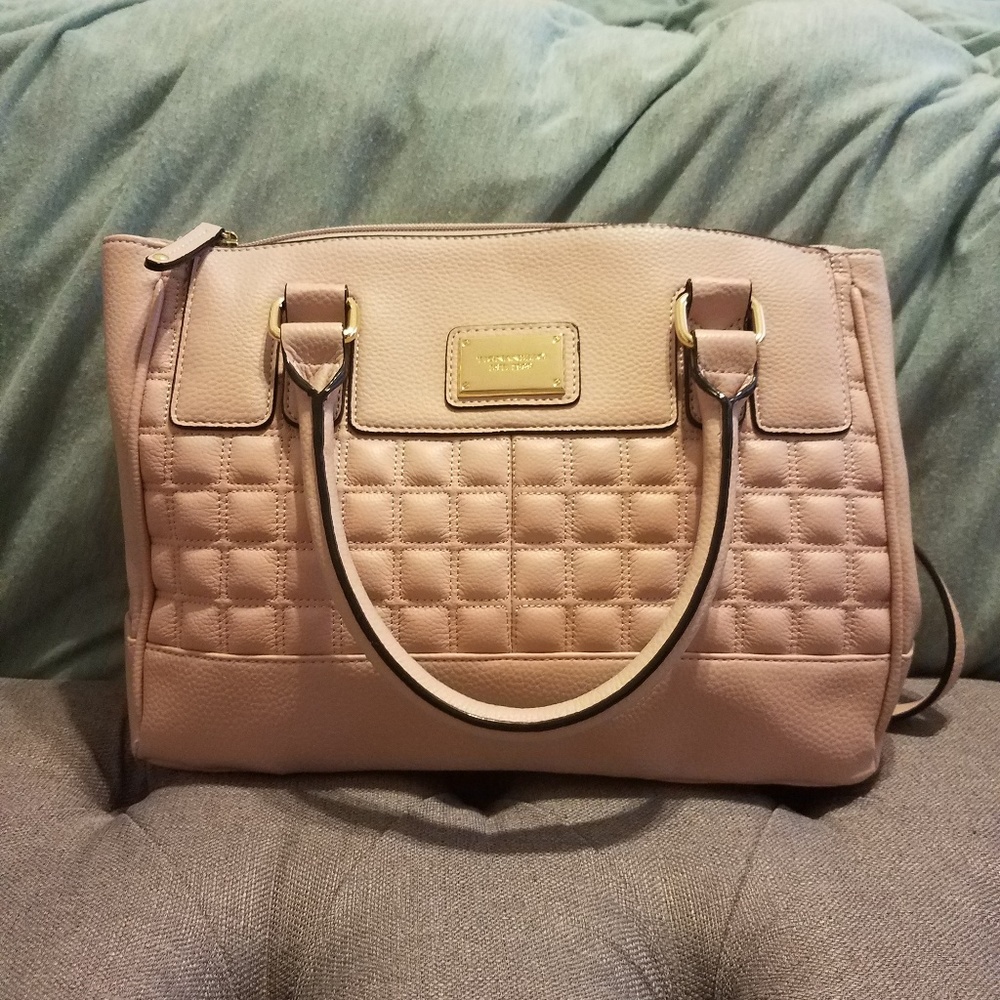 Tignanello Light Pink Quilted Satchel Purse - Picture 2 of 5